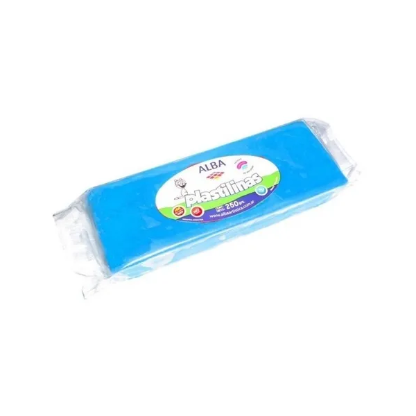 PLASTILINA BLOQUE 250grs.CELESTE