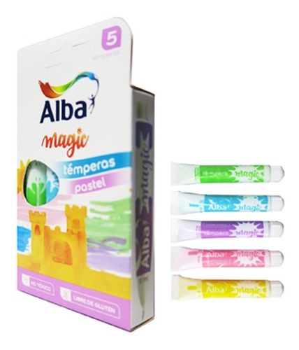TEMPERA 8ml.ESCOLAR COL.PASTEL x5u.MAGIC ALBA