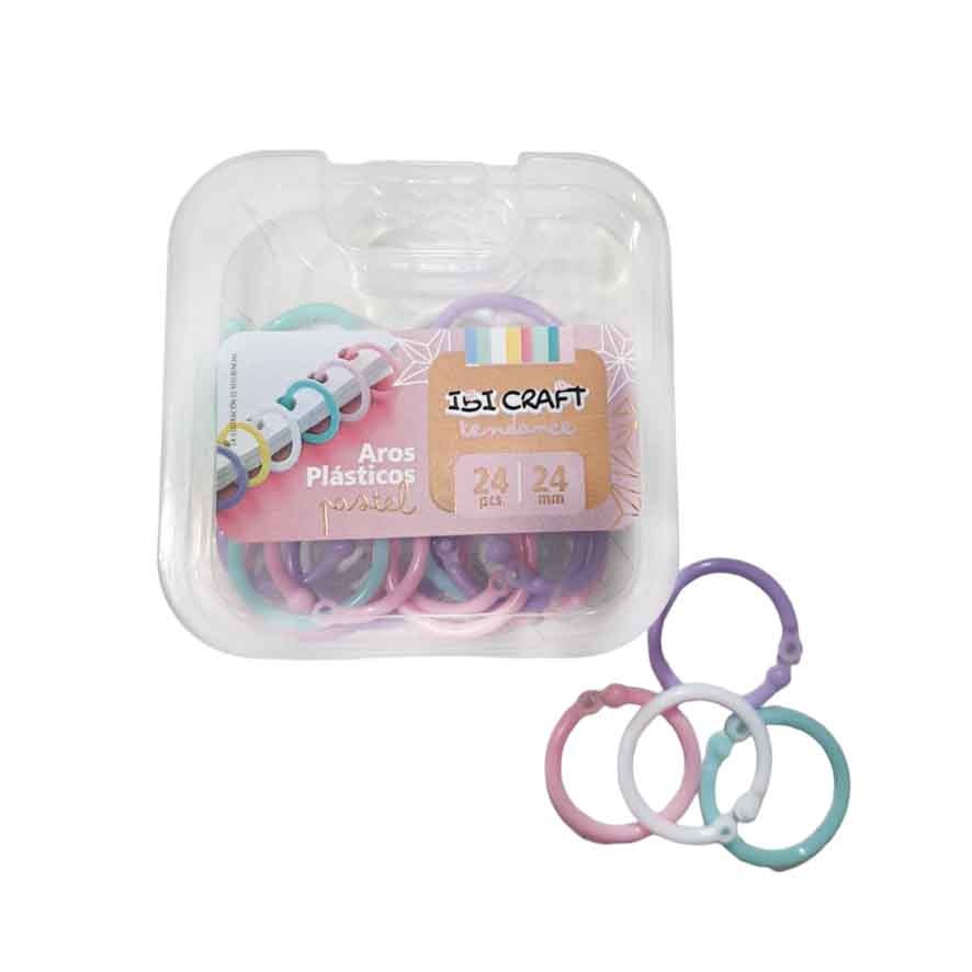 AROS PLASTICOS P/CARPETA 24mm.x24u.IBICRAFT