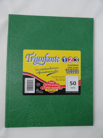 CUAD.ABC 19x24 50HR.T/D.VERDE 1.2.3Triunfante
