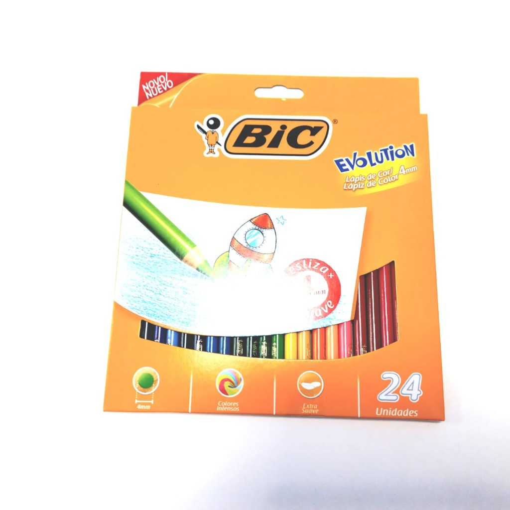 LAP.COLORESx24u.LARGOS MINA 4MM EVOLUTION BIC