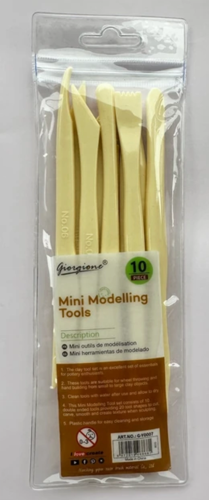 SET DE ESTECAS PLAST.x10u.GIORGIONE