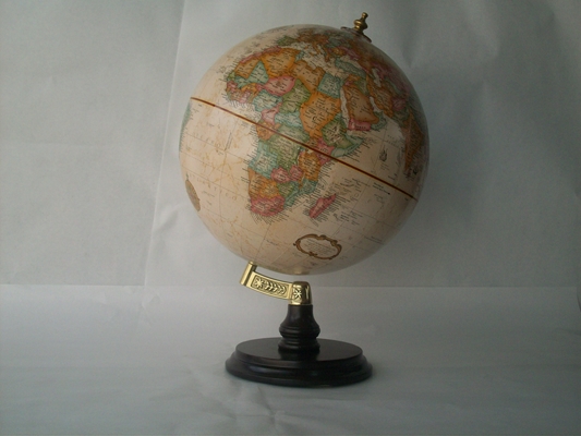 GLOBO TERRAQ.B/MAD.30cm.POL. SEPIA ACONCAGUA