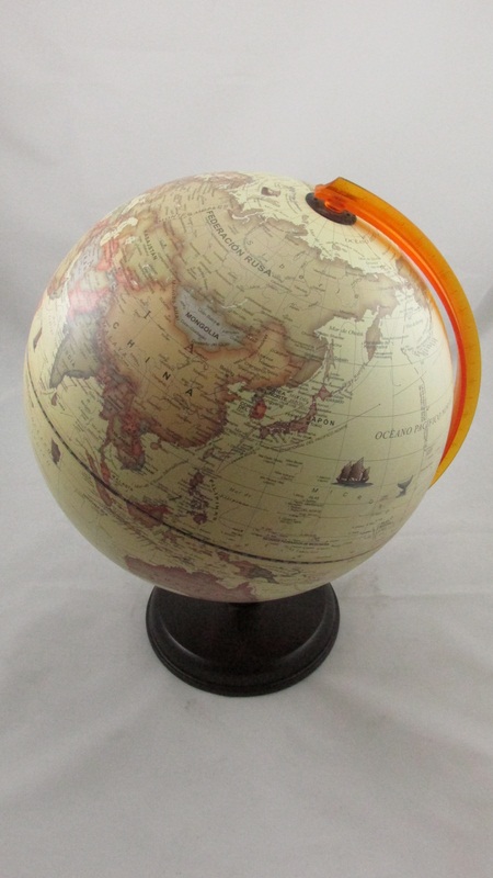 GLOBO TERRAQ.B/MAD.30cm.309AW ANTIGUO