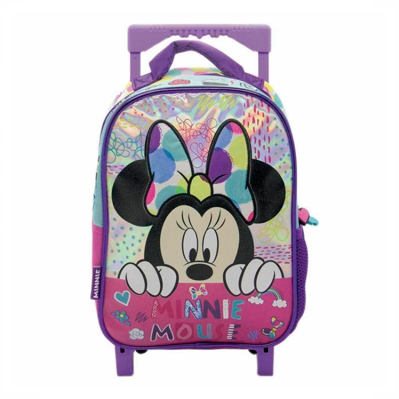 MOCHILA C/CARRO 12" MINNIE COLORIDA