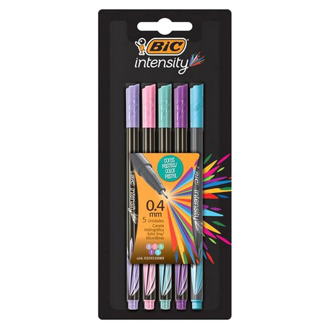 MICROFIBRA INTENSITY 0.4mm.x5u.COL.PASTEL BIC