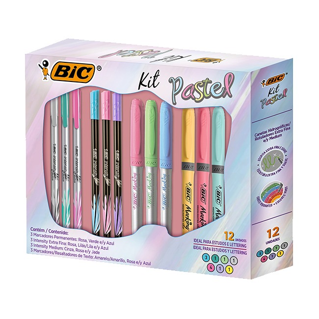 KIT MARC. PASTEL  X 12u. BIC