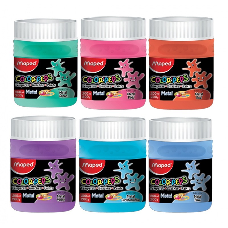 TEMPERA 200ml.ESCOLAR POTE METAL MAPED