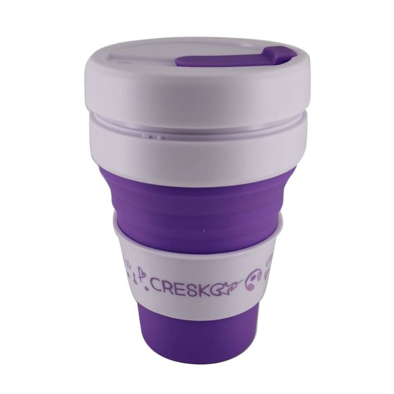 VASO P/ AGUA SILICONA PLEGABLE 350ML. LISO.