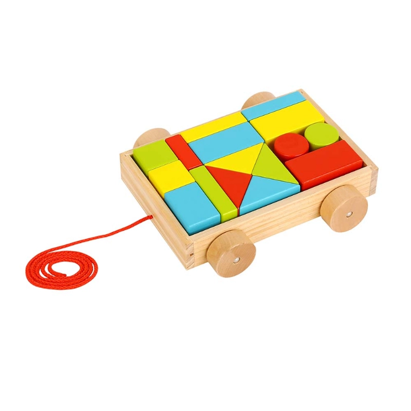 MINI CAJON DE MADERA C/RUEDA y BLOQUES