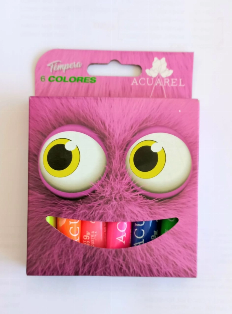 TEMPERA 9ml.ESCOLAR FLUO x6u.ACUAREL
