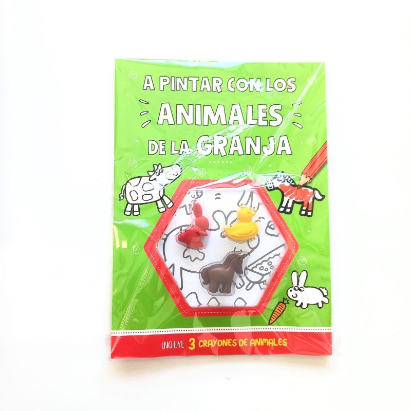 COL.DIVIERTETE PINTANDO:ANIMALES GRANJA+CRAYONES