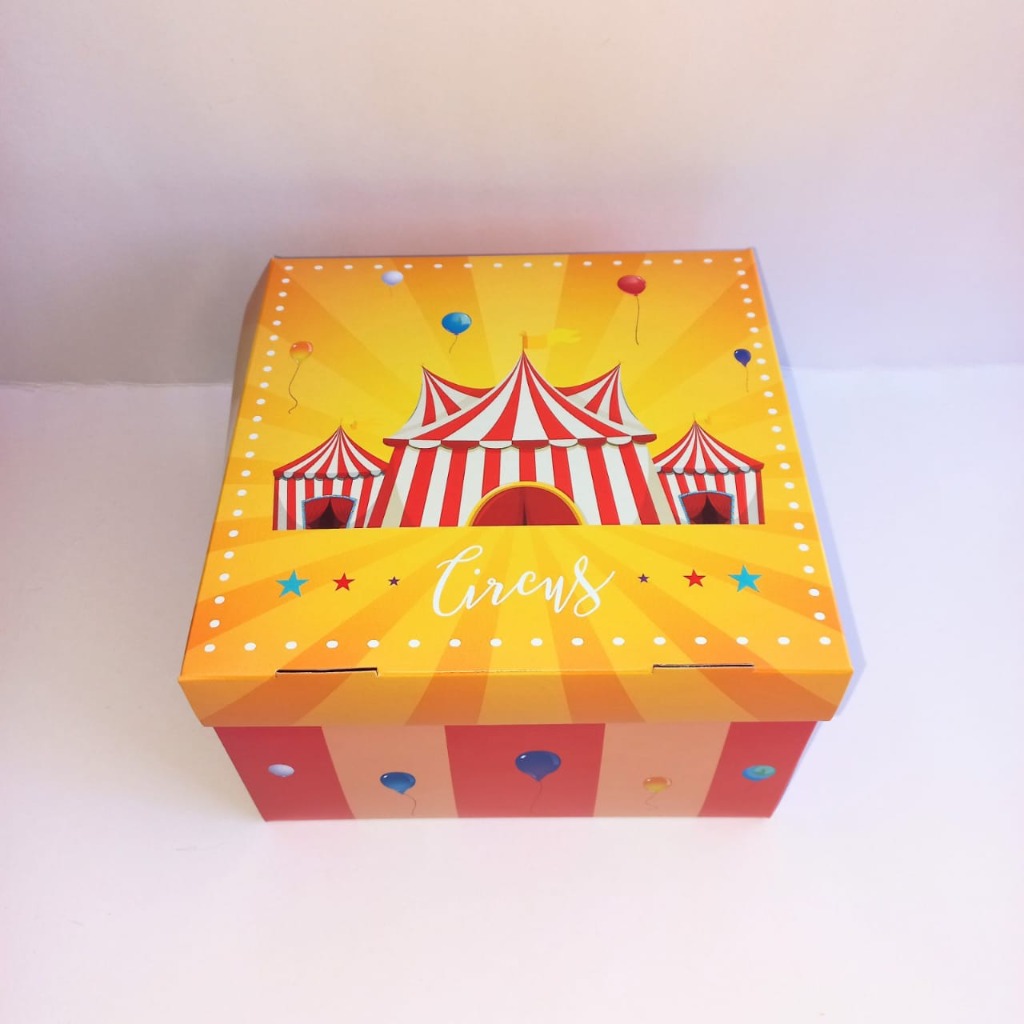 CAJA SORPRESA EXPLOSIVA 20x20x12cm.CIRCUS