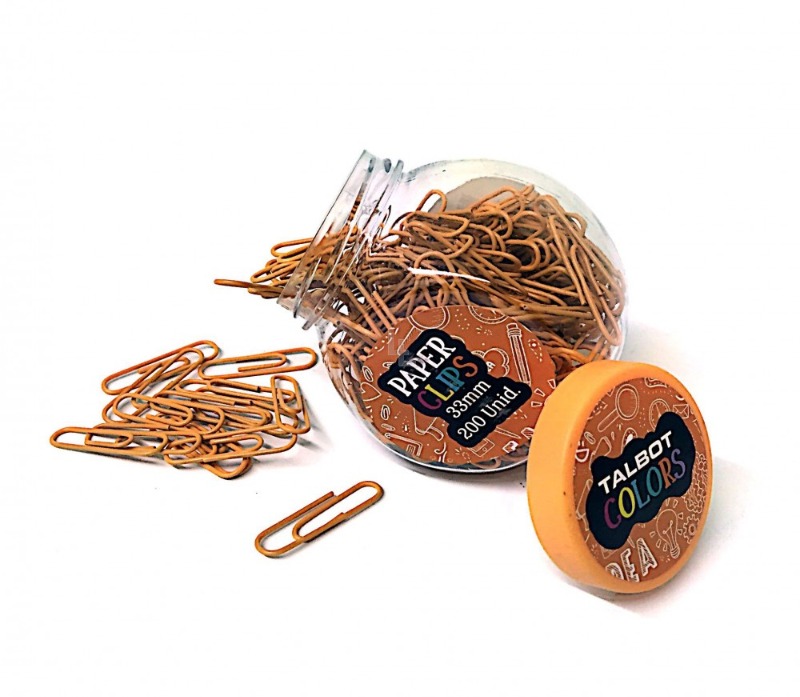 BROCHES CLIPS 33mm.x200u.NARANJA TARRO TALBOT
