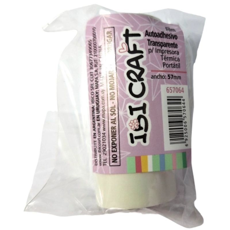 PAPEL TERMICO P/IMPRESORA ADH.TRANSP..x1u. 3m.