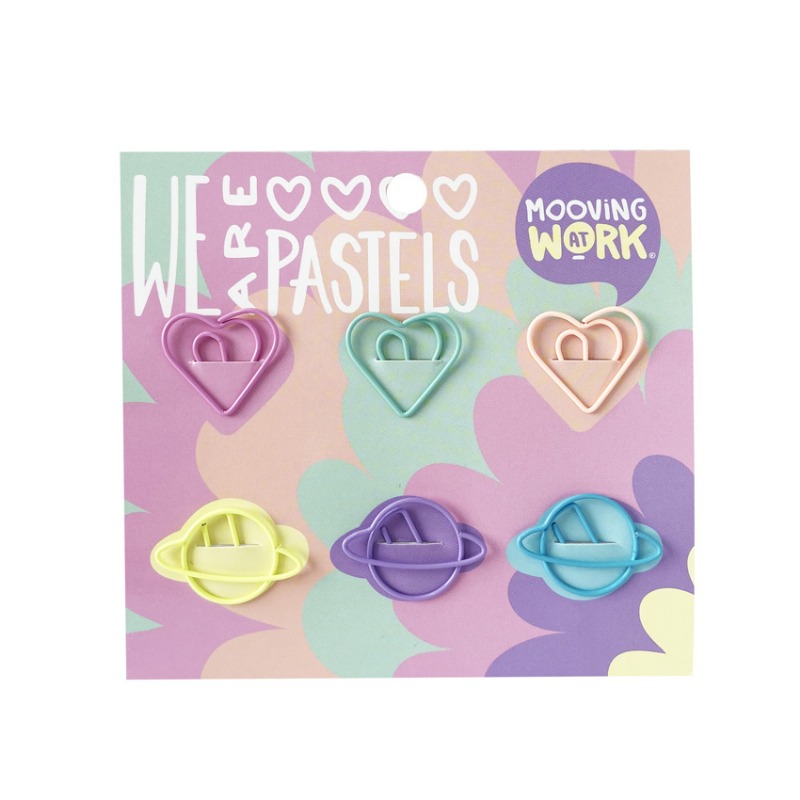BROCHES CLIPS C/FORMA. 6u.PASTEL