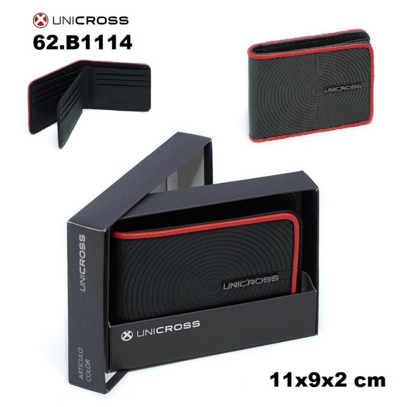 BILLETERA C/DIVISIONES BLACK UNICROSS