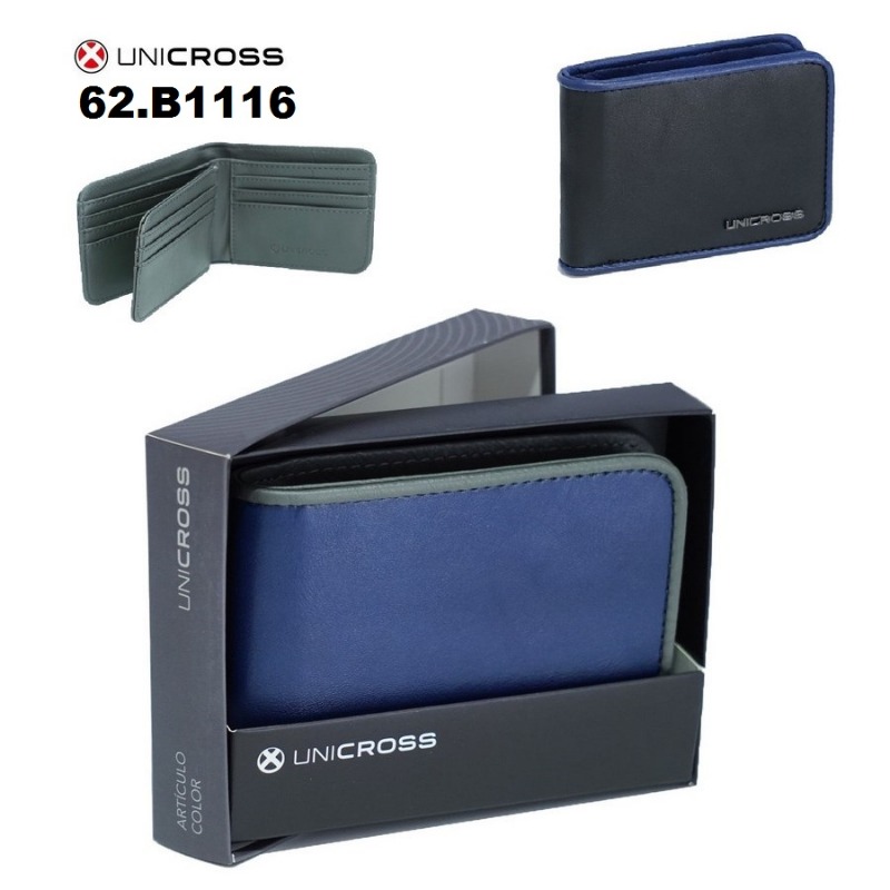 BILLETERA C/DIVISIONES BLACK UNICROSS