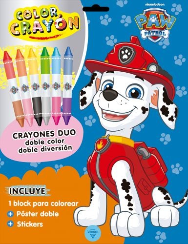 COLOR CRAYON + BLOCK PINTAR N*1 PAW PATROL
