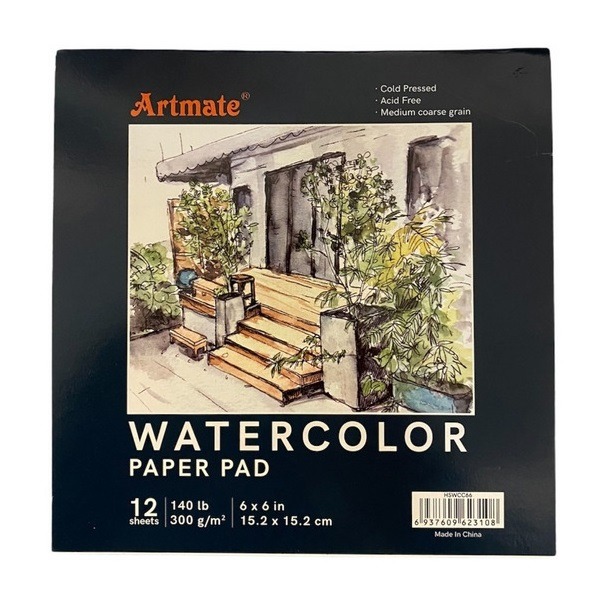 BLOCK 15x15 P/ACUARELA 12hjs. ARTMATE