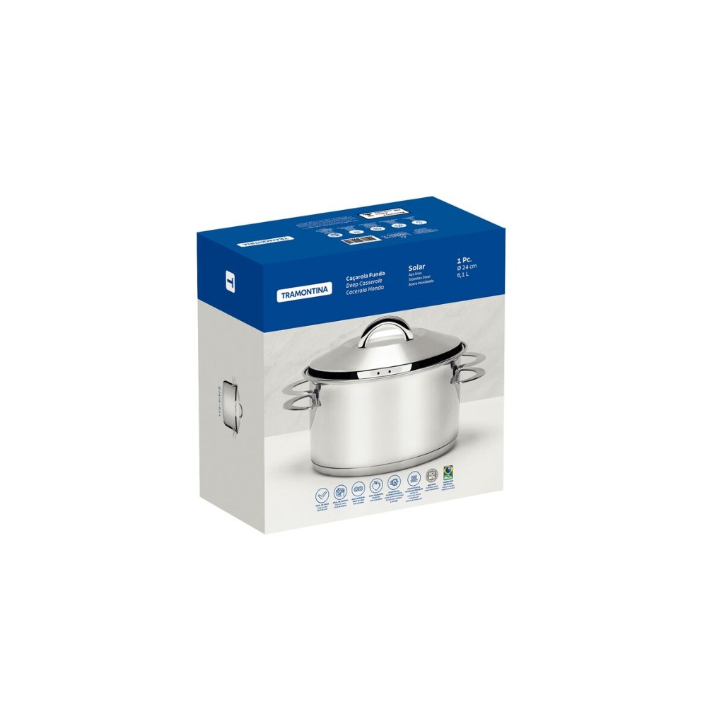 CACEROLA 24cm.L.SOLAR.AC.INOX.TRAMONTINA