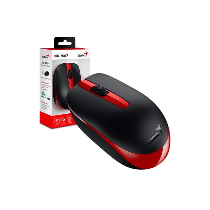 MOUSE INALAMB NX-7007 NE/ROJO GENIUS
