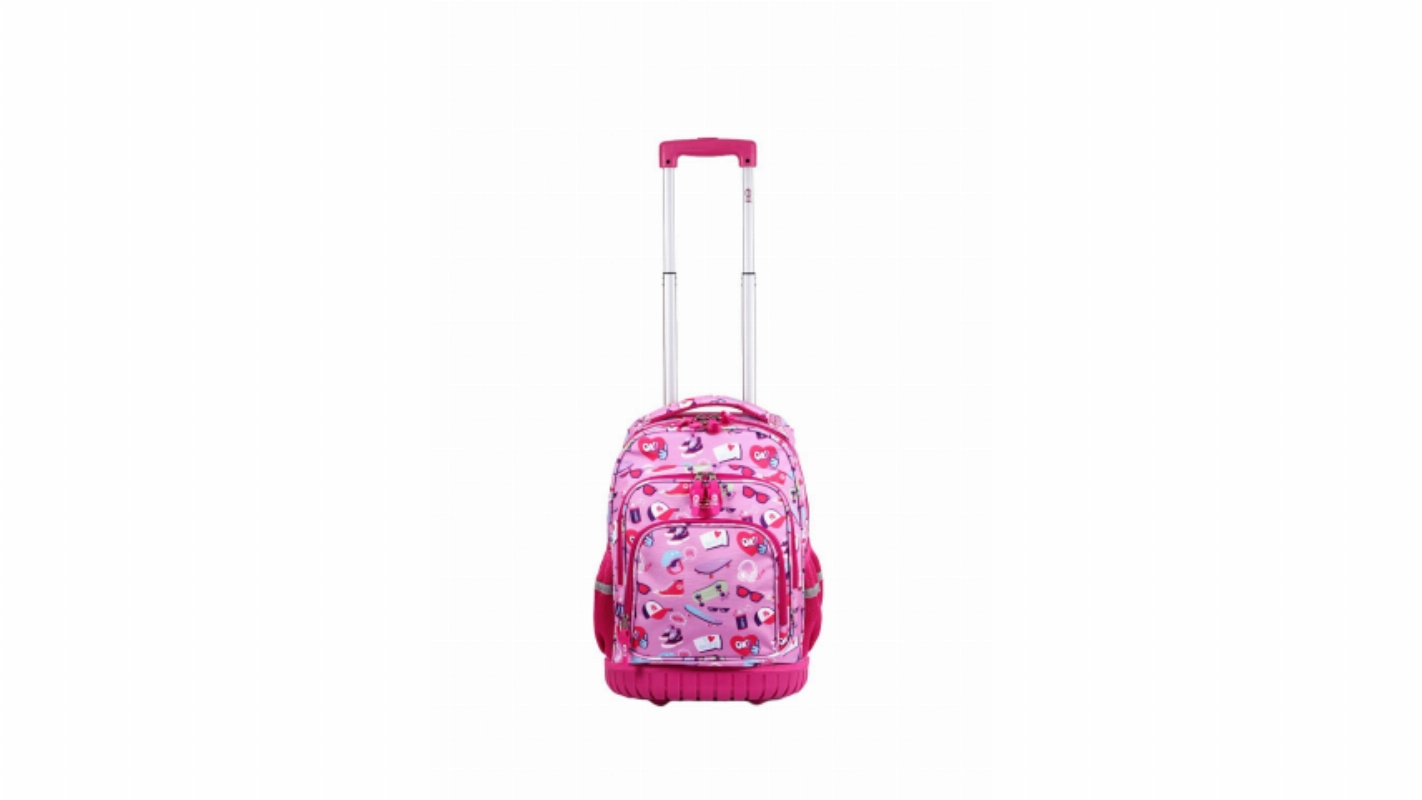 MOCHILA C/ CARRO B/GOMA ROSA ELF