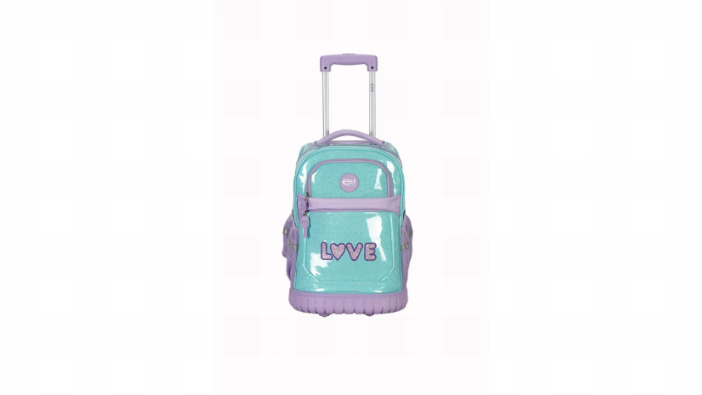 MOCHILA C/ CARRO B/GOMA LILA/NEGRO ELF
