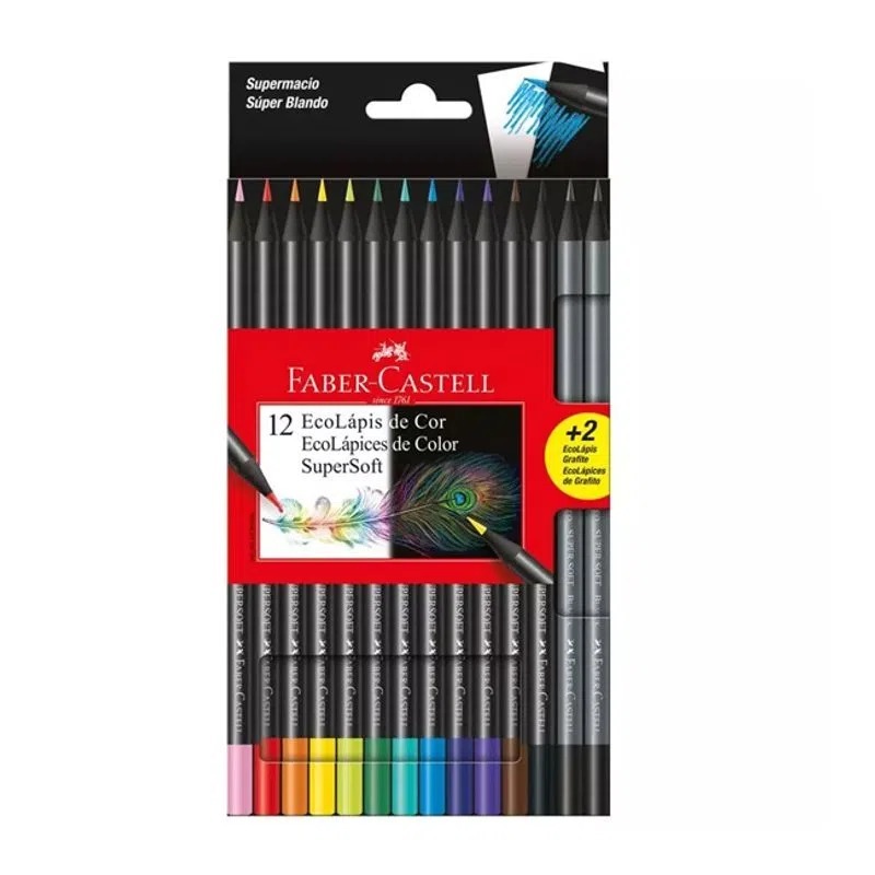 LAP.COLORES x12u.SUPER SOFT LARGOS F.CASTELL
