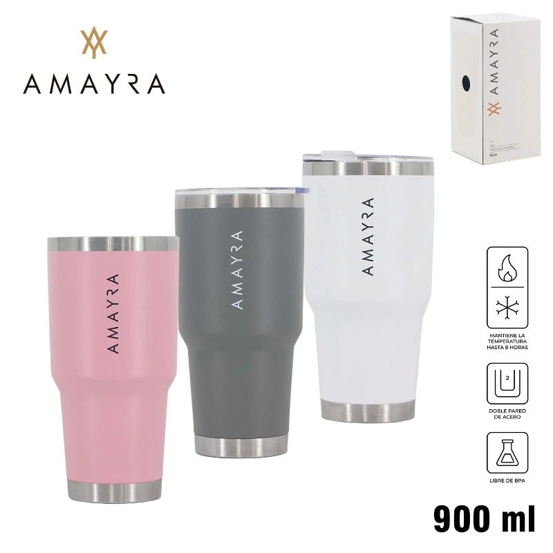 VASO TERMICO 900ml. C/TAPA AMAYRA