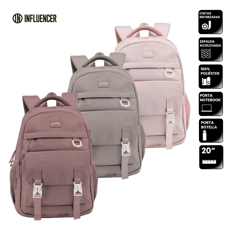 MOCHILA DE ESPALDA 18* 3 BOL. INFLUENCER SCH.