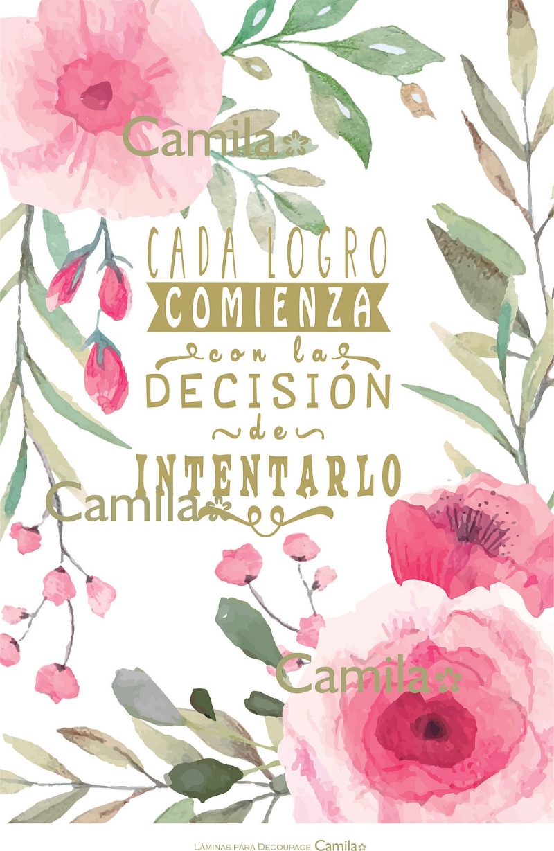 LAMINAS P/DECOUPAGE.A4 x1u.CAMILA