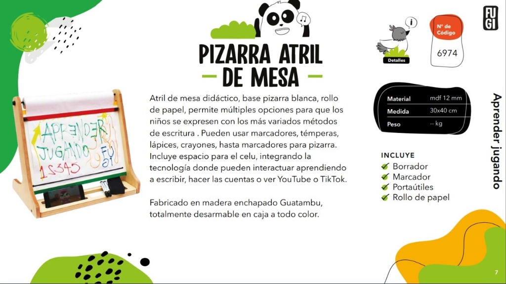 ATRIL DE MESA DIDACTICO FUGI