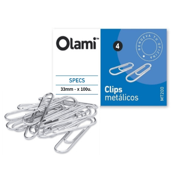 BROCHES CLIPS N*4 33mm.x100u.OLAMI