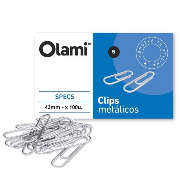 BROCHES CLIPS N*5 38mm.x100u.OLAMI