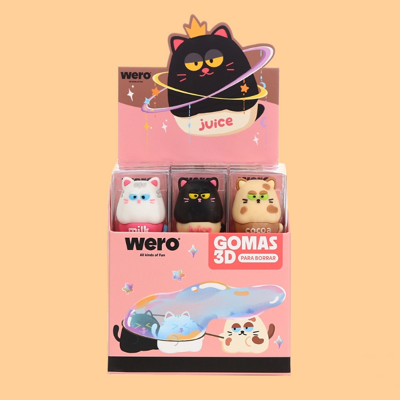 GOMA DE LAPIZ 3D PUFFY CAT