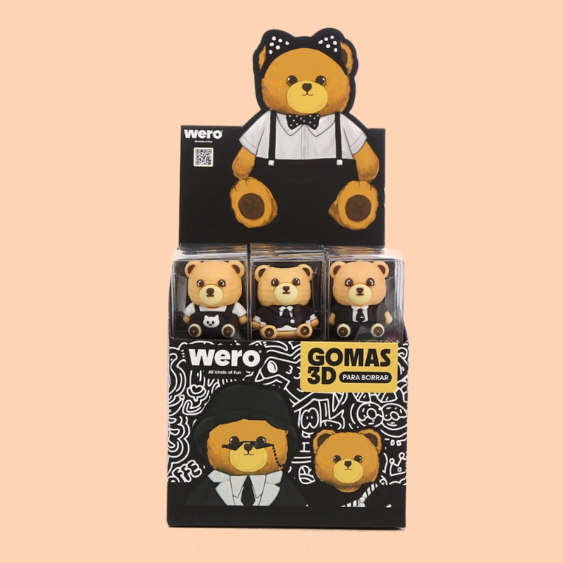 GOMA DE LAPIZ 3D BEARS