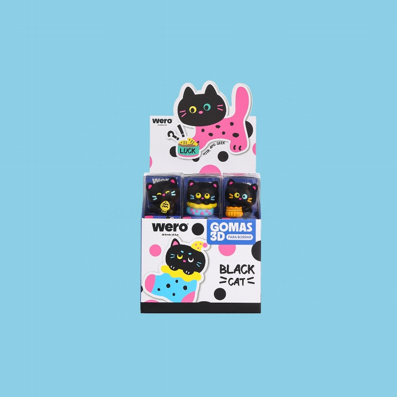 GOMA DE LAPIZ 3D BLACK CAT