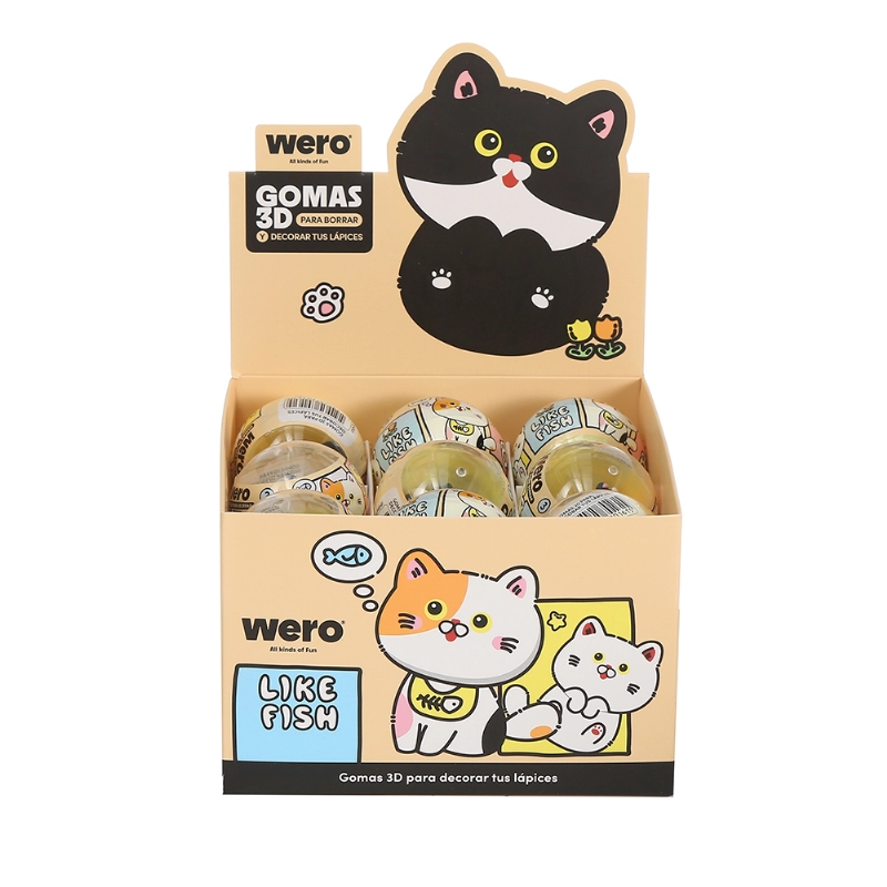 GOMA DE LAPIZ 3D Y P/DECO CAT LIKE FISH