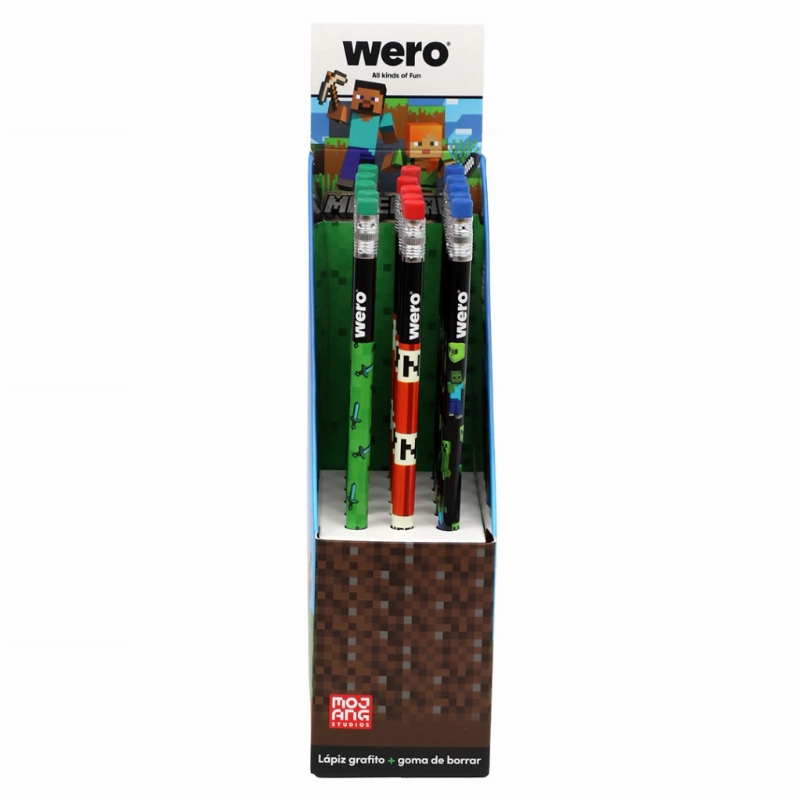 LAPIZ NEGRO C/ GOMA MINECRAFT