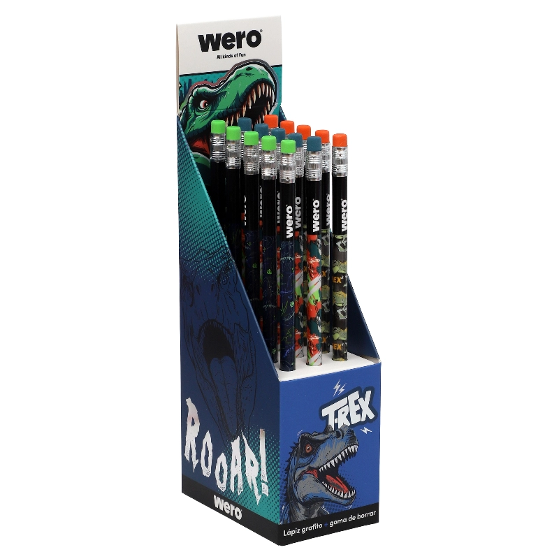 LAPIZ NEGRO C/ GOMA DINO T-REX