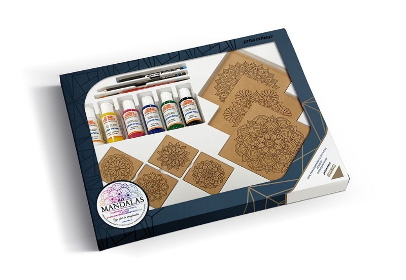SET MANDALAS C/ACRILICO+PINCEL+LAPIZ