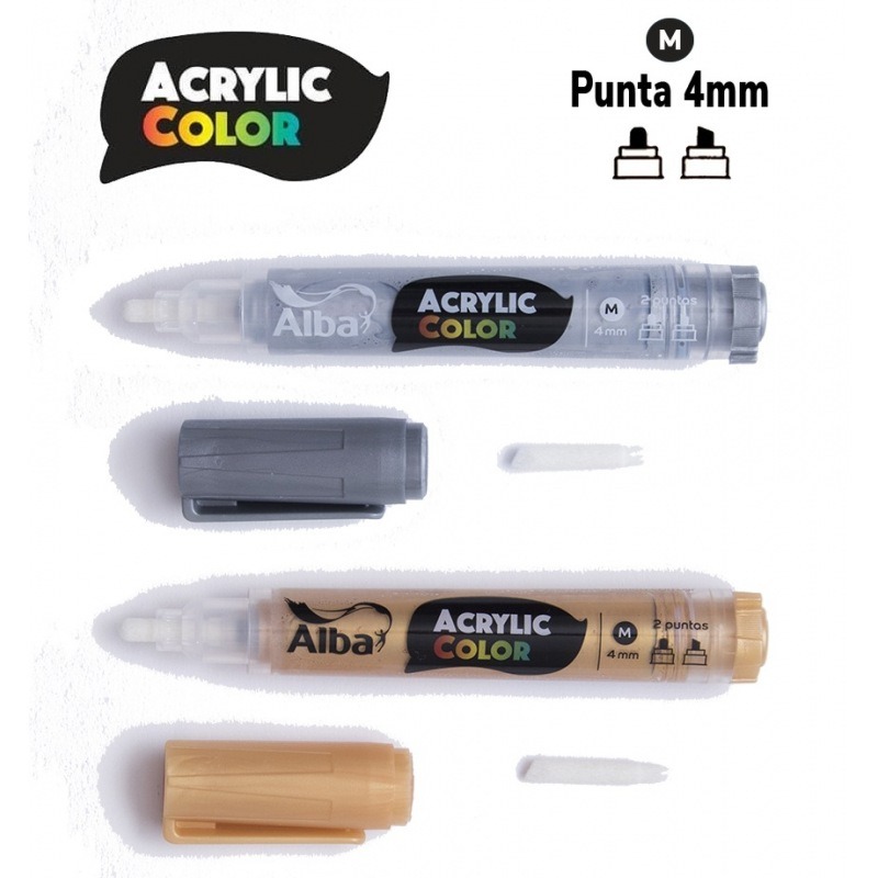 MARC.ACRYLIC COLOUR 4mm. ORO/PLATA