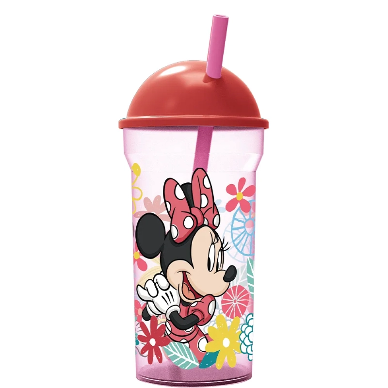 VASO 460ml.C/TAPAyPICO MINNIE