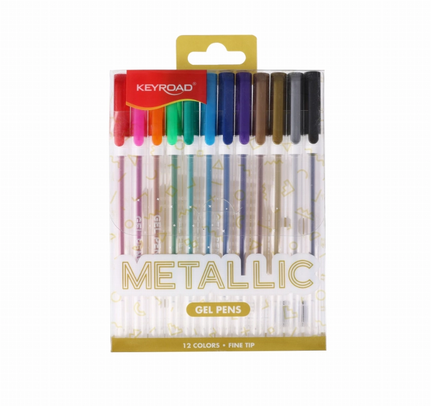 ROLLER GEL  x12u. COLORES METALICOS 