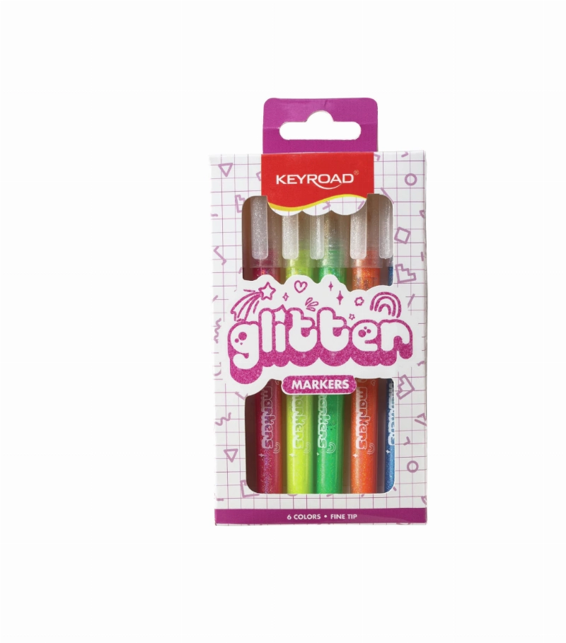 MARCADOR x6u. GLITTER 