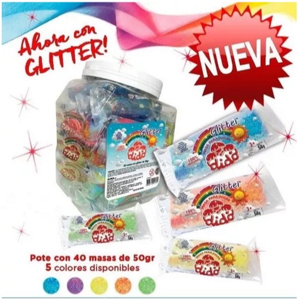 MASA P/MODELAR C/GLITTER x50grs.DIDO