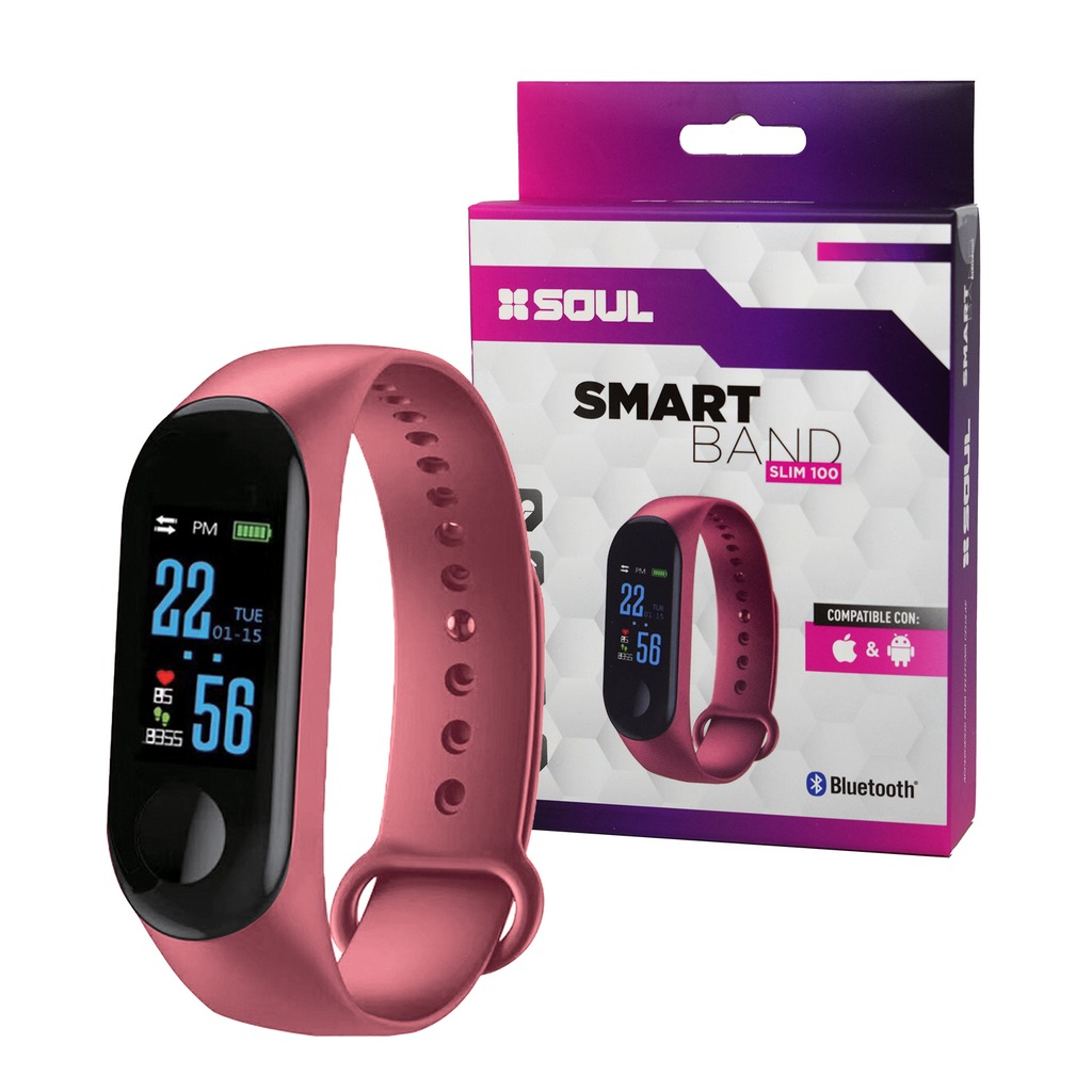 RELOJ SMART BAND SLIM 100 FUCSIA BLUETOO SOUL