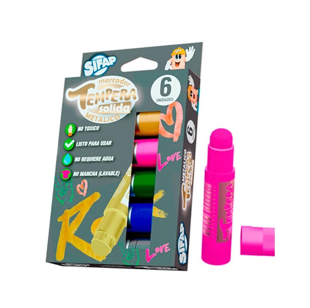 TEMPERA SOLIDA FLUO x6u.
