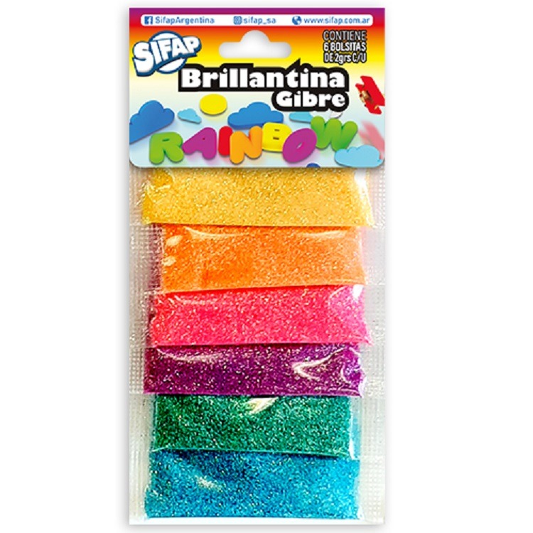 BRILLANTINA GIBRE RAINBOW FLUO.x6u.